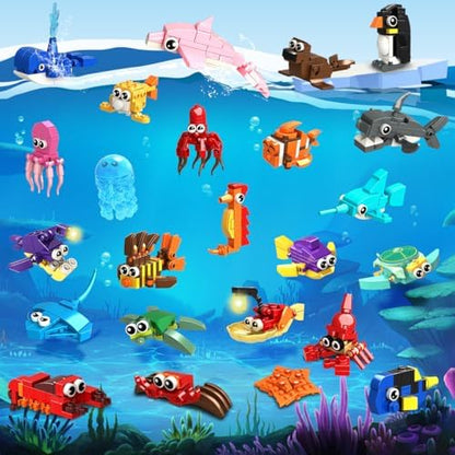 Individual surprise packaging layout of HOGOKIDS 629 pieces educational toy party favors.