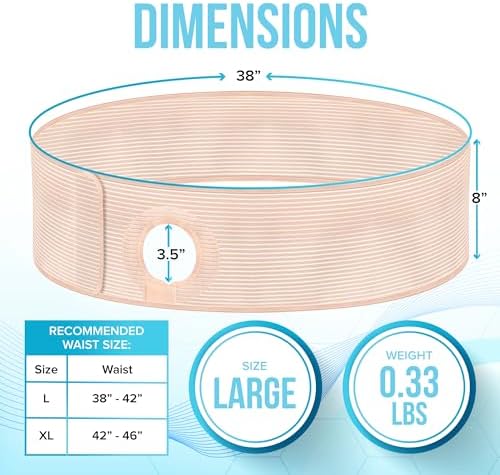 JJ CARE abdominal stoma wrap highlighting the secure velcro closure design.