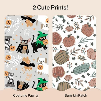 The Honest Company size 3 diapers showing seasonal prints and side wings