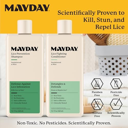 Mayday daily lice routine conditioner bottle back label