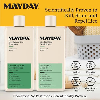 Mayday daily lice routine conditioner bottle back label