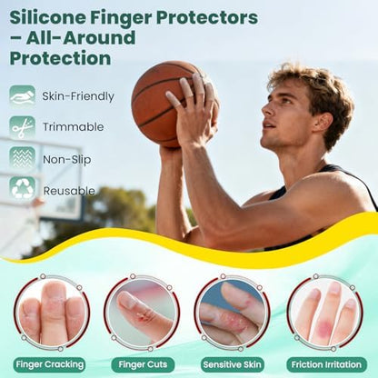 Silicone finger protectors in long and short variants for custom sizing