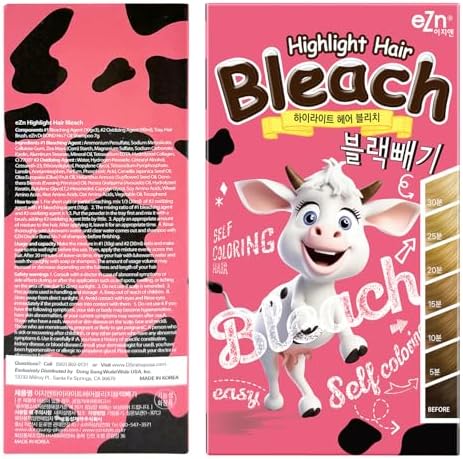 eZn Highlight Hair Bleach Kit complete components including bleaching powder oxidizing developer tray and brush