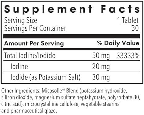 High potency Lugols solution tablet formulation for iodine deficiency replenishment