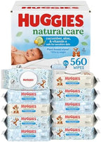 Huggies Natural Care Cucumber, Aloe and Vitamin E Baby Wipes, Hypoallergenic, Scented, 10 Flip-Top Packs (560 Wipes Total), Packaging May Vary - Image 2