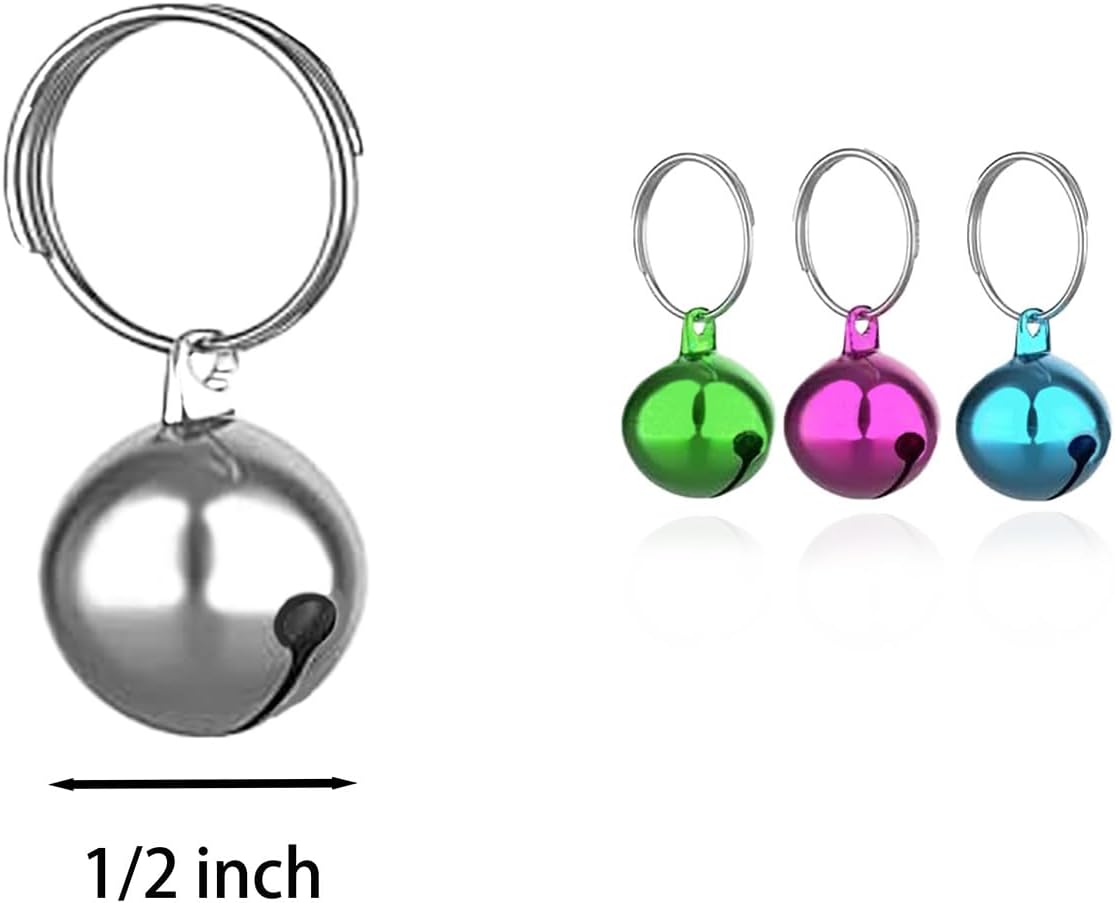 SKYPIA Round Dog Bells Dog Charm Bells Pet Pendant, 3 PCS Anti-Lost Training Bells for Collars, Suitable for Pet Pendant Accessories 1/2-Inch Gold - Image 2