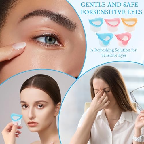 Demonstration of the leak-proof seal of the eye bath cup on eye socket.