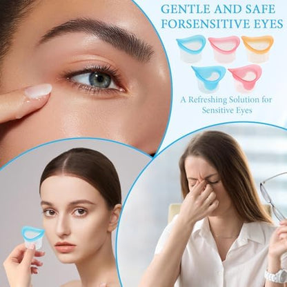 Demonstration of the leak-proof seal of the eye bath cup on eye socket.
