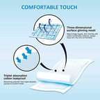 Clearworld waterproof underpads displayed flat showing size