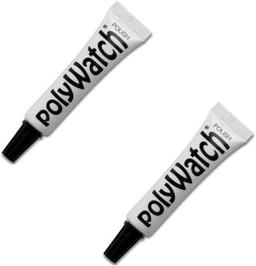 PolyWatch plastic watch crystal scratch remover polish tool two pack front view