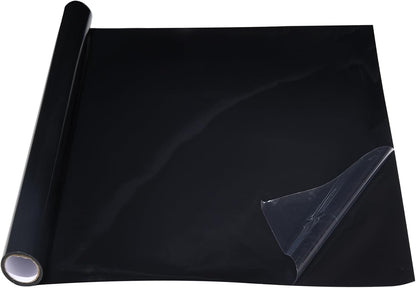 COCODE Black Aquarium Background Static Cling front package view showcasing the matte black vinyl roll.