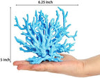 Vibrant purple and blue TOPZEA plastic aquarium plants placed inside a realistic fish tank landscape