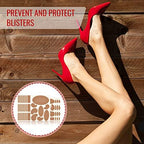 Assorted sizes of moleskin stickers for toes and heels on a white background