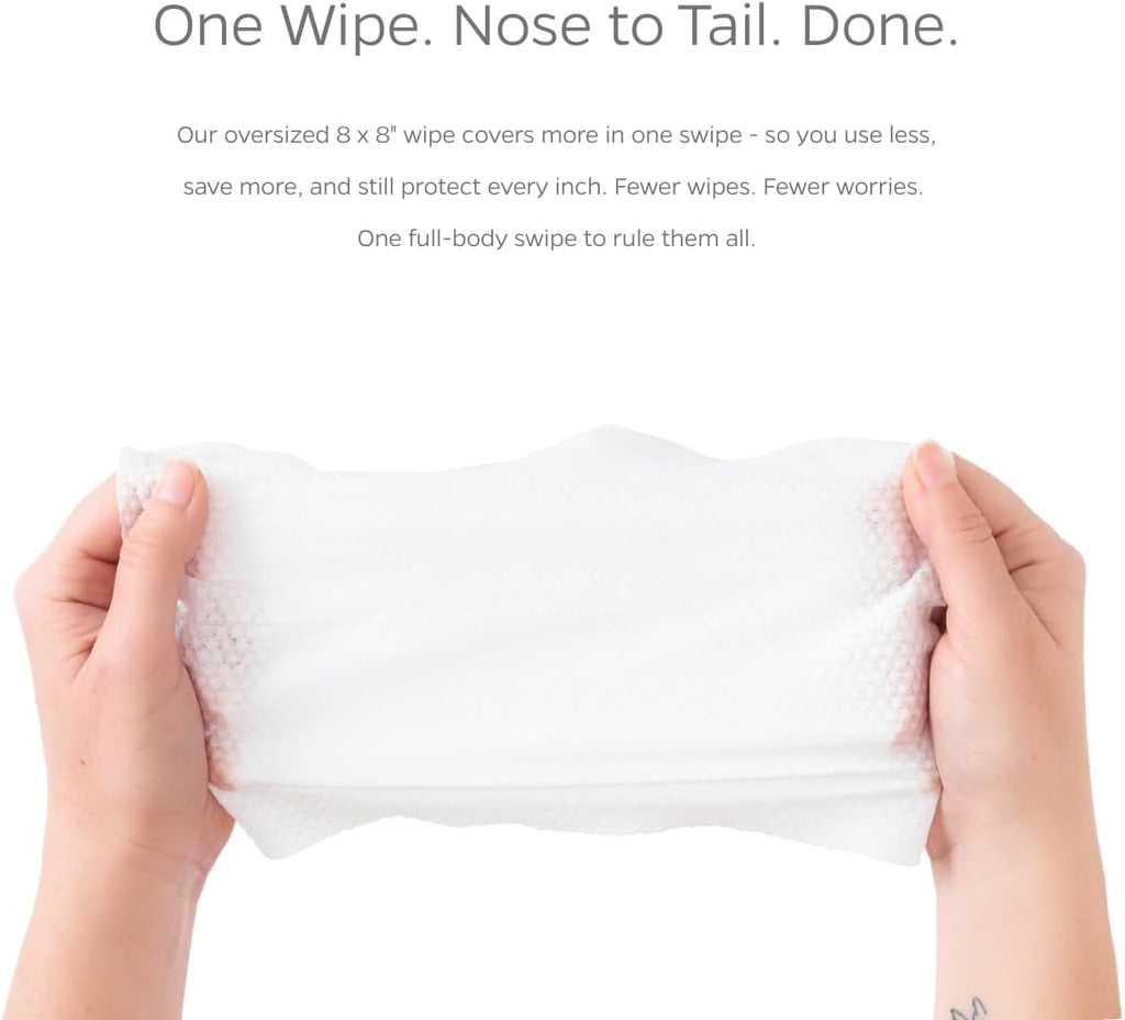 Lick safe bamboo grooming wipes for dogs and cats