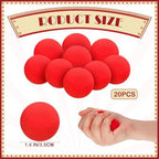 Close up view of soft red sponge magic balls