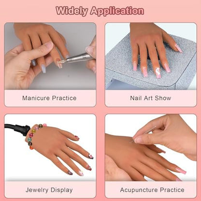 Imene nail practice hand kit with included nail tips