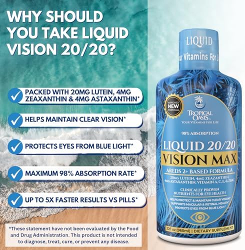 Tropical Oasis Liquid 20/20 Vision 32 fluid ounce packaging details