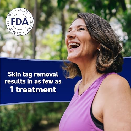 Skin tag removal kit with eight applications and protective skin shields