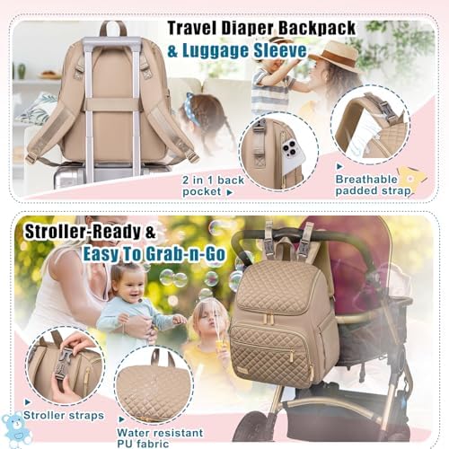 Weitars multi-function diaper bag highlighting laptop sleeve and side pockets