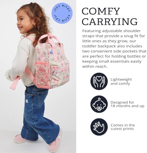 Interior view of Itzy Ritzy toddler backpack featuring wipeable lining