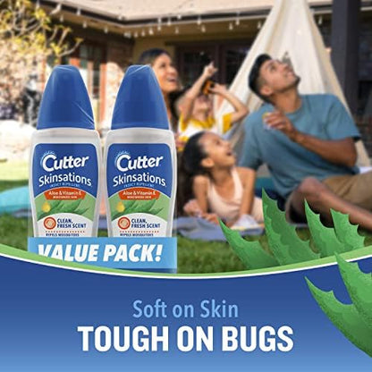 Cutter Skinsations non greasy mosquito repellent spray application directions on back label