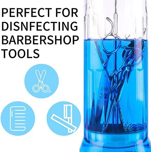 Zibarber 50 fluid ounce glass jar with barber shears inside