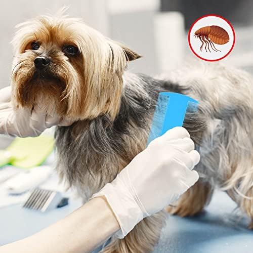 Stainless steel pet grooming comb for flea and dandruff removal
