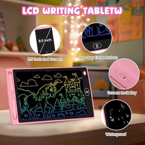 Kid using Frelswon LCD writing tablet with stylus