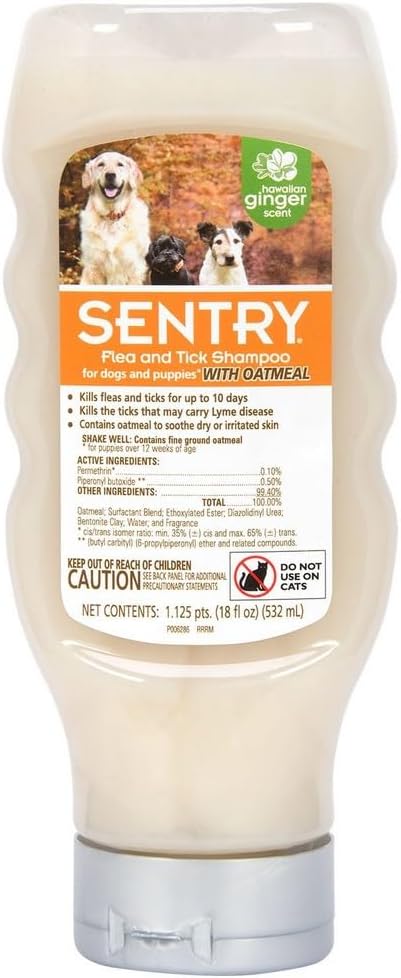 Sentry professional flea and tick management shampoo close up view