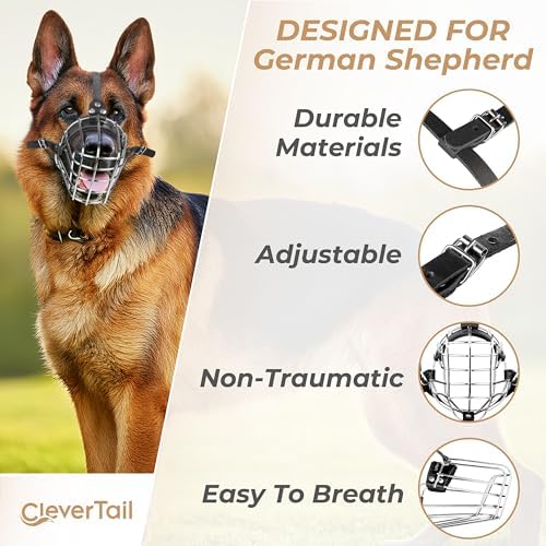 Detailed view of heavy duty steel wire construction on CleverTail muzzle