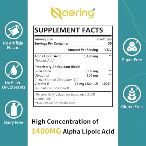 Authentic Naering Liposomal Alpha Lipoic Acid bottle isolated on white background