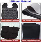 Close-up of flexible silicone neck guard material and texture