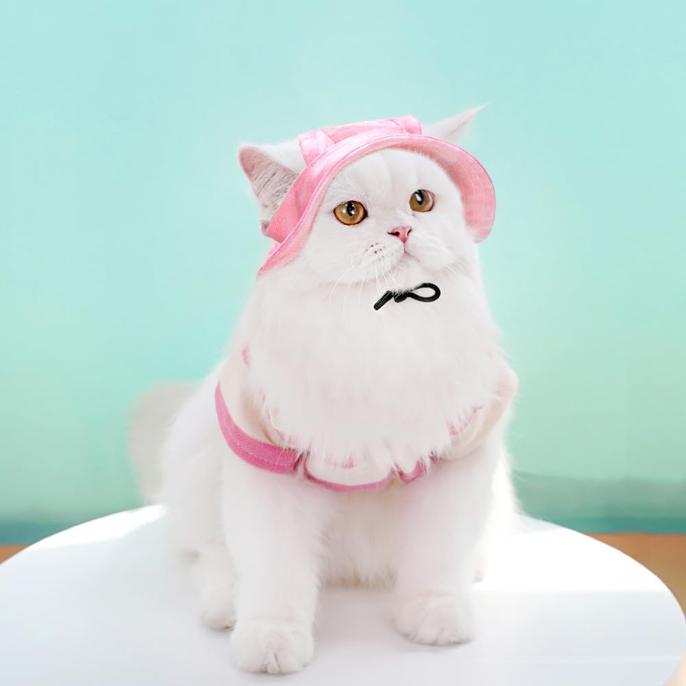 Side view of GDQ pet bucket hat showing adjustable buckle