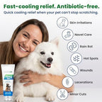 Back label of SilverAid four ounce dog wound care solution with directions.