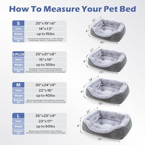 INVENHO Medium Dog Beds for Medium Dogs Washable, Rectangle Dog Bed Medium Size Dog, Orthopedic Dog Bed, Warming Soft Calming Sleeping Puppy Bed Durable Pet Bed with Anti-Slip Bottom M(30"x24"x9") - Image 6