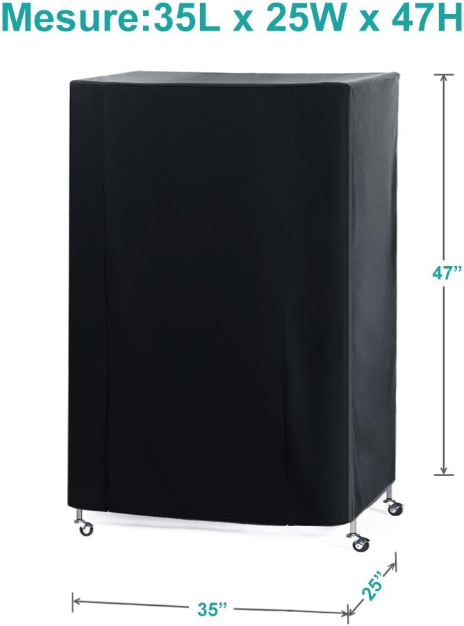 Side view of Pony Dance breathable bird cage cover on rolling stand