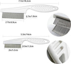 Close up of stainless steel teeth on Qoaimu grooming tool