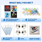Children paint by numbers set by KOJEFCV showcasing the clear numbered sections on a Spider-Man canvas design
