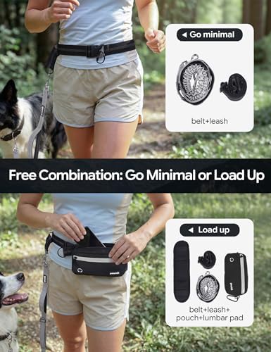 Pecute hands free dog leash showing premium metal locking hardware