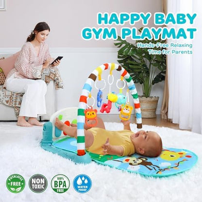 Close-up view of the TOY Life musical keyboard mat for babies to kick and play.