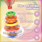Children playing with 15-piece UFO spinning toy set