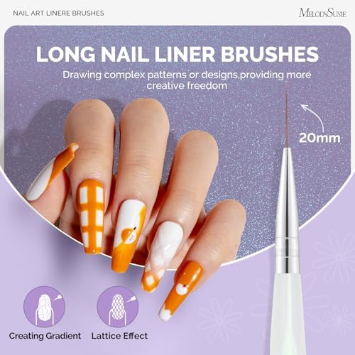 Detailed view of 5mm to 20mm nail art brush tips