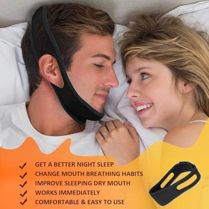 Folanda adjustable jaw support belt for women in a sleep environment.