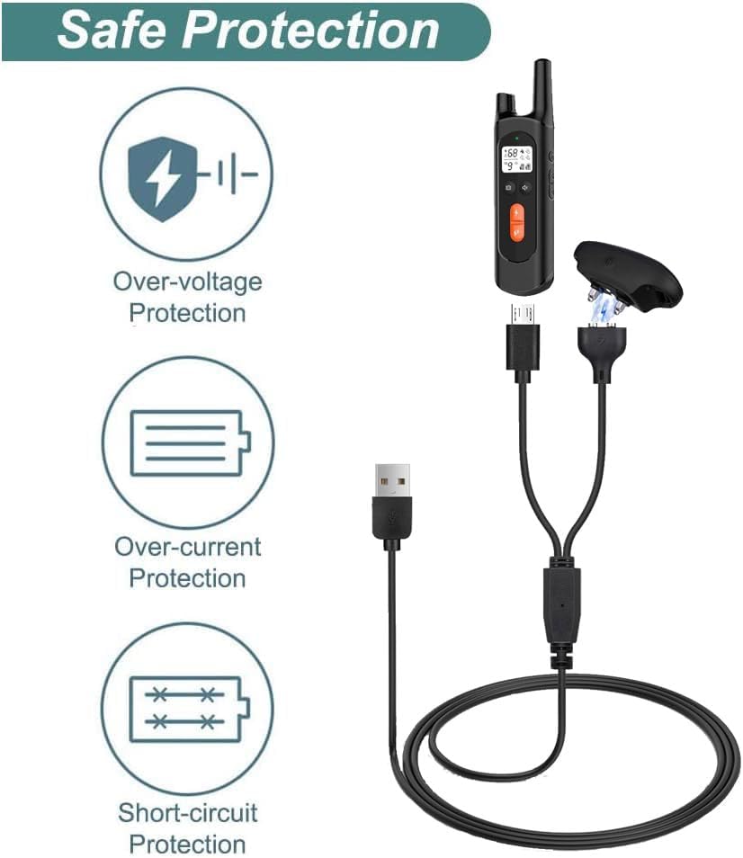 Full length view of the one meter durable dog training remote power cable.
