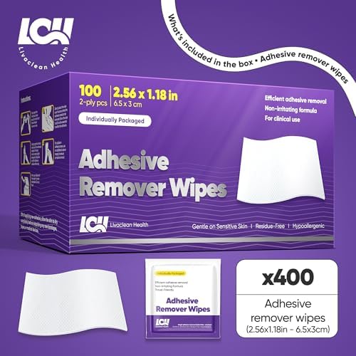 Individually wrapped medical adhesive remover pads for sensitive skin.