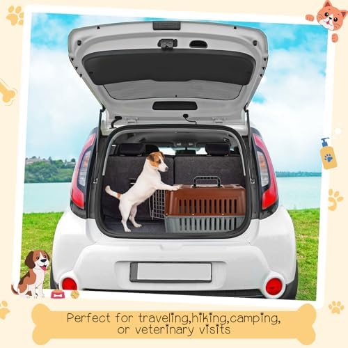 Sunnymove small animal travel crate close up of front door security squeeze lock