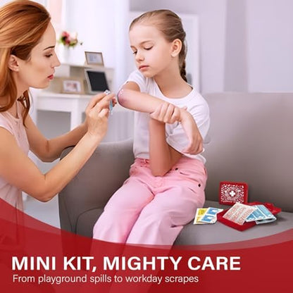 Hospital grade adhesive bandages and gauze inside EVERLIT mini kit.