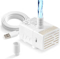 Novique submersible water pump front view showcasing compact white housing and brand logo for home aquariums.