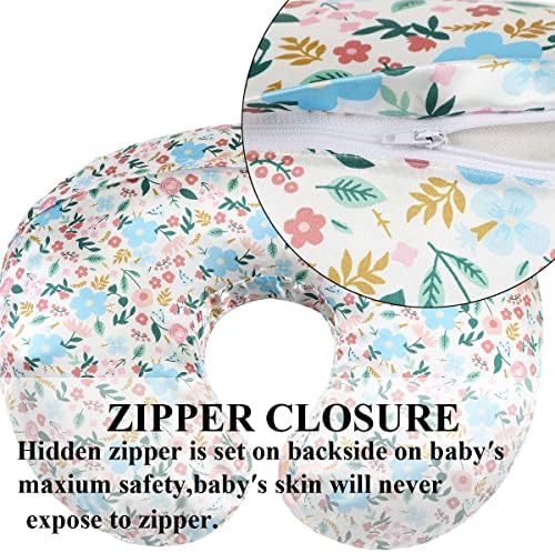 Floral pattern nursing pillow cover on standard pillow