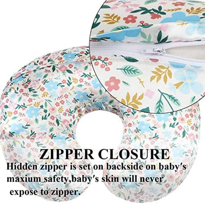 Floral pattern nursing pillow cover on standard pillow